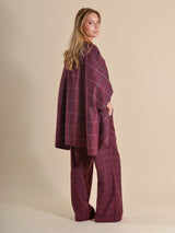 PONCHO CUADROS GRANATE - ONCE28