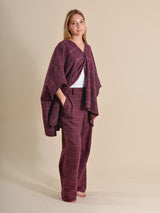 PONCHO CUADROS GRANATE - ONCE28