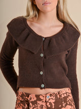 CÁRDIGAN VOLANTES MARRÓN - ONCE28