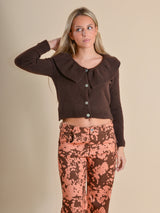 CÁRDIGAN VOLANTES MARRÓN - ONCE28