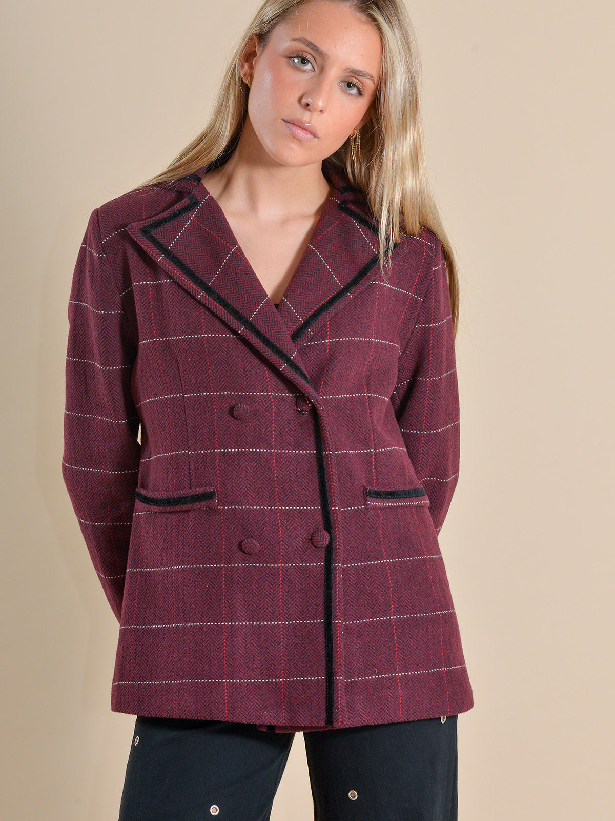 CHAQUETA ESPIGA GRANATE - ONCE28