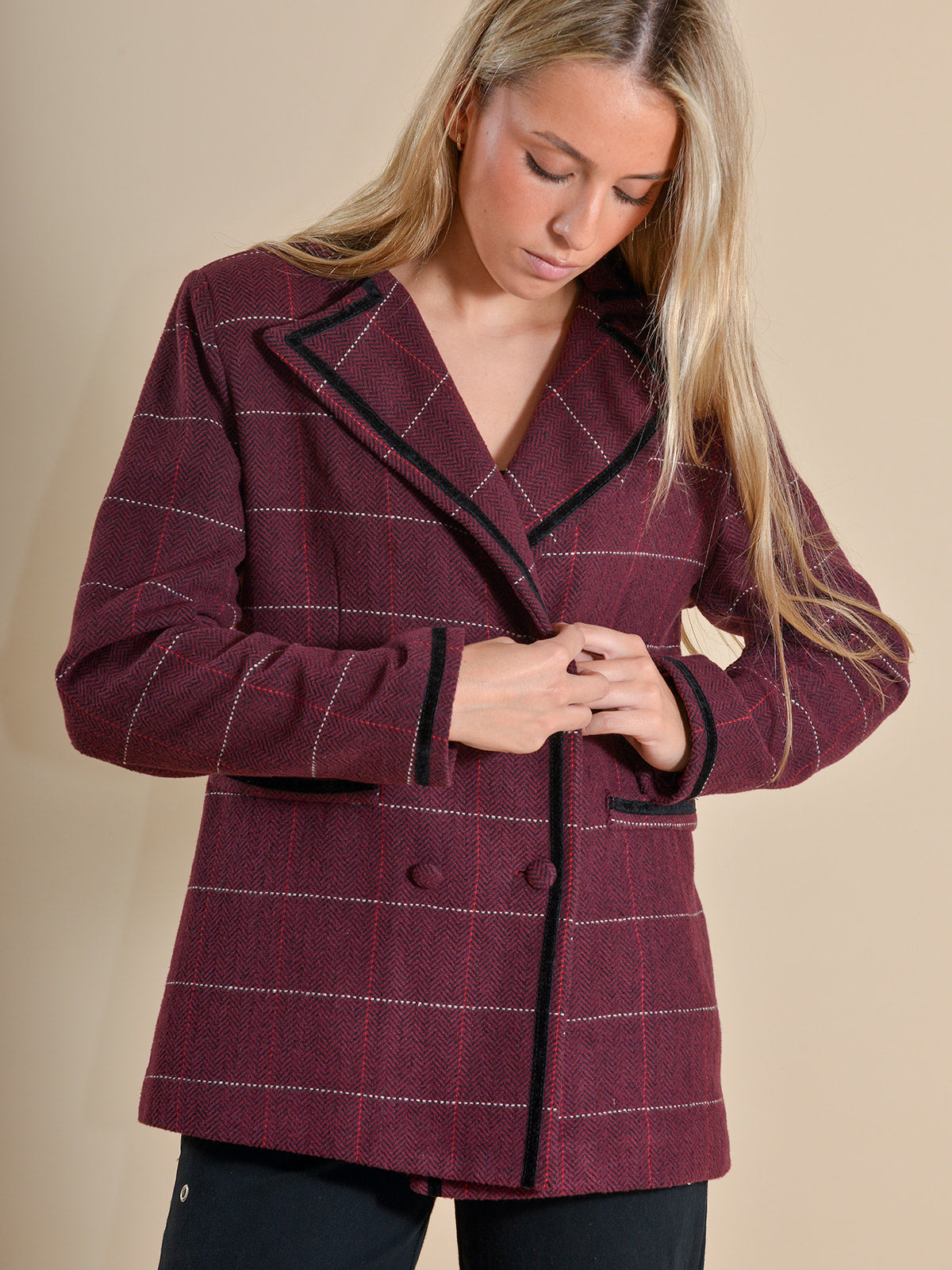 CHAQUETA ESPIGA GRANATE - ONCE28