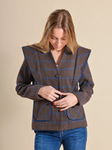 CHAQUETA CUADROS MARRÓN - ONCE28