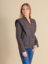 CHAQUETA CUADROS MARRÓN - ONCE28