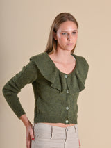 CÁRDIGAN VOLANTES VERDE - ONCE28