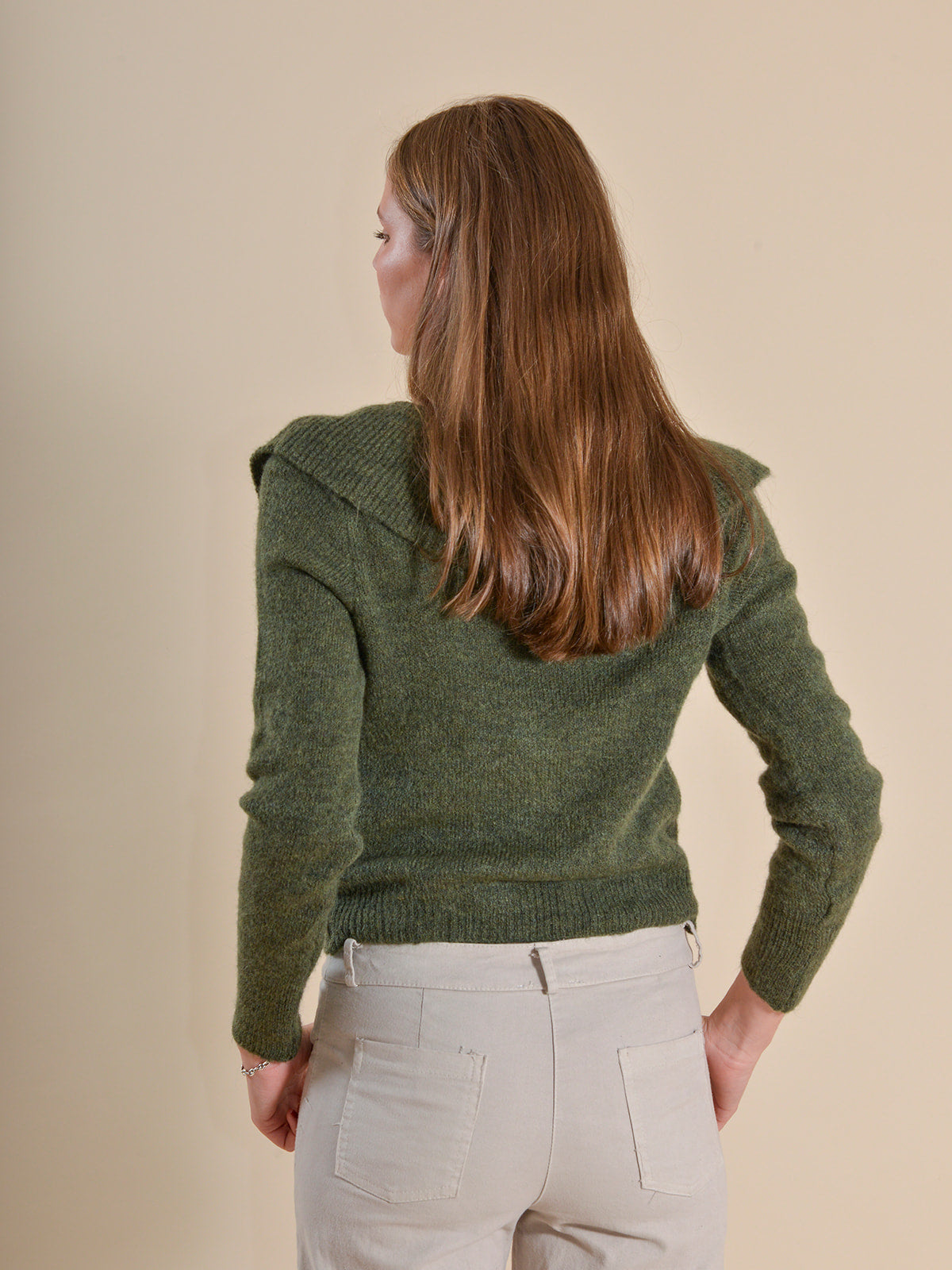 CÁRDIGAN VOLANTES VERDE - ONCE28