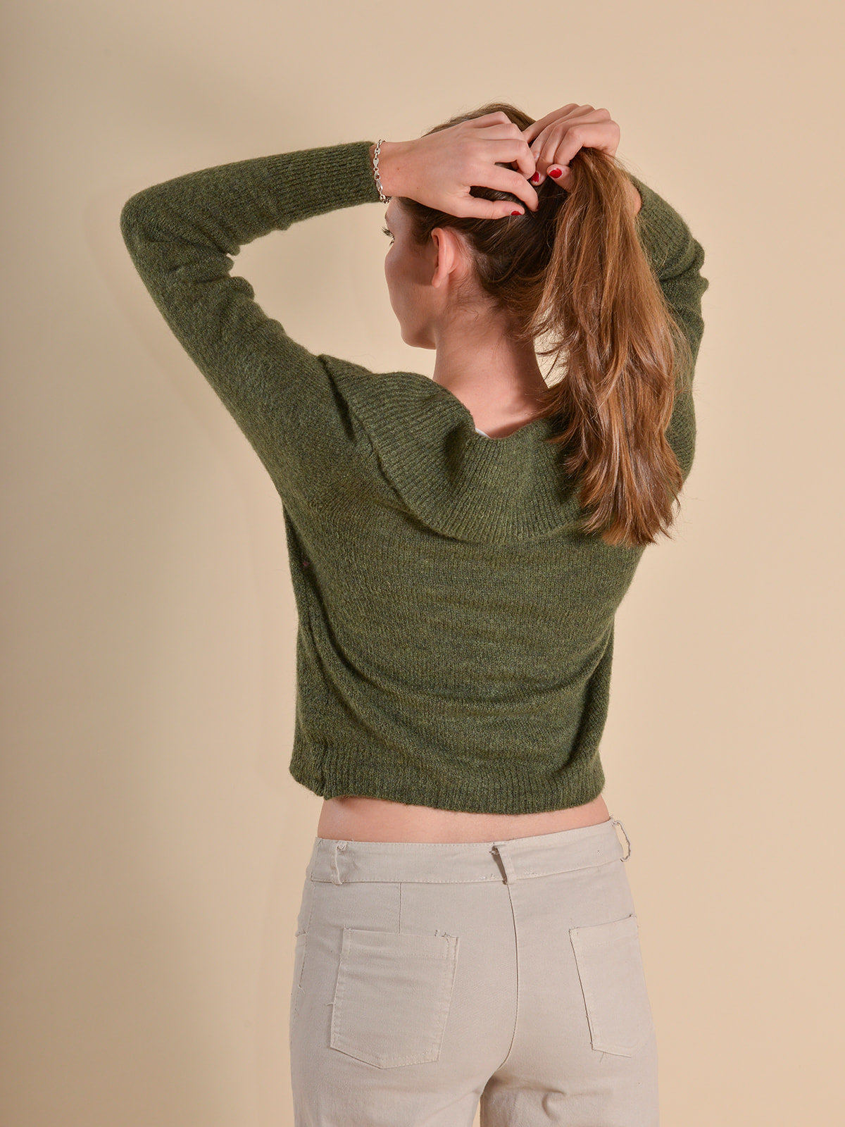 CÁRDIGAN VOLANTES VERDE - ONCE28