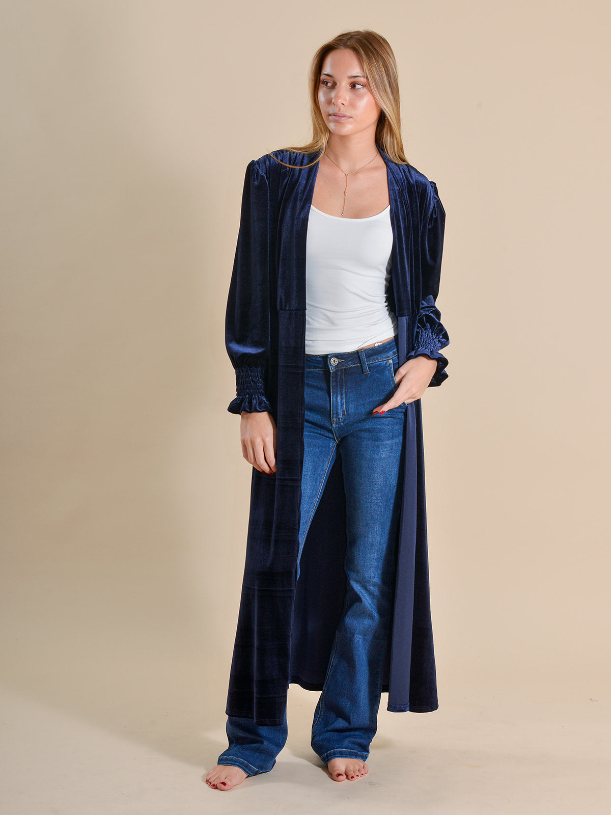 KIMONO TERCIOPELO AZUL - ONCE28