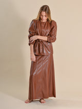 FALDA EFECTO PIEL CAMEL - ONCE28