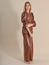 FALDA EFECTO PIEL CAMEL - ONCE28