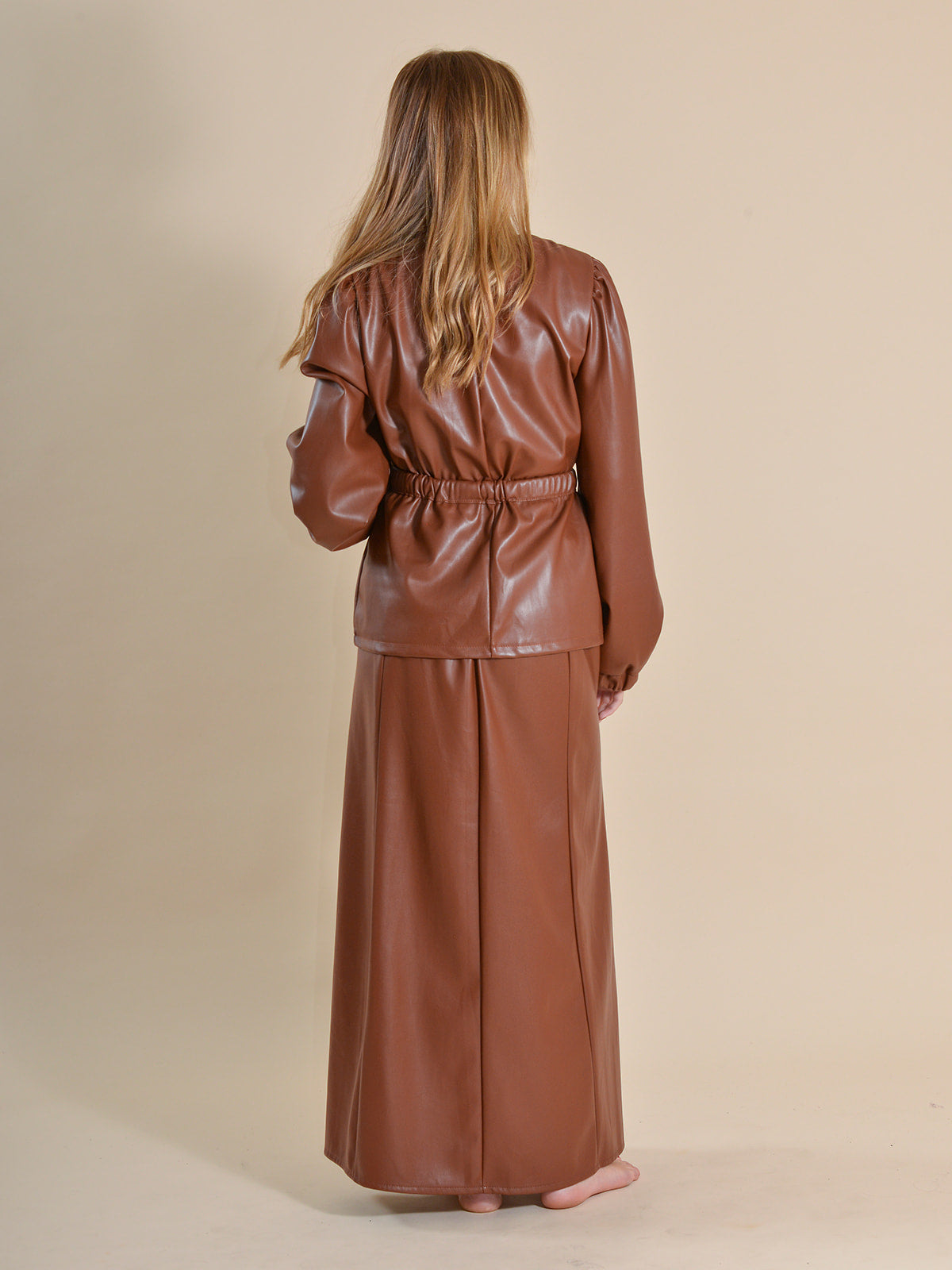 FALDA EFECTO PIEL CAMEL - ONCE28