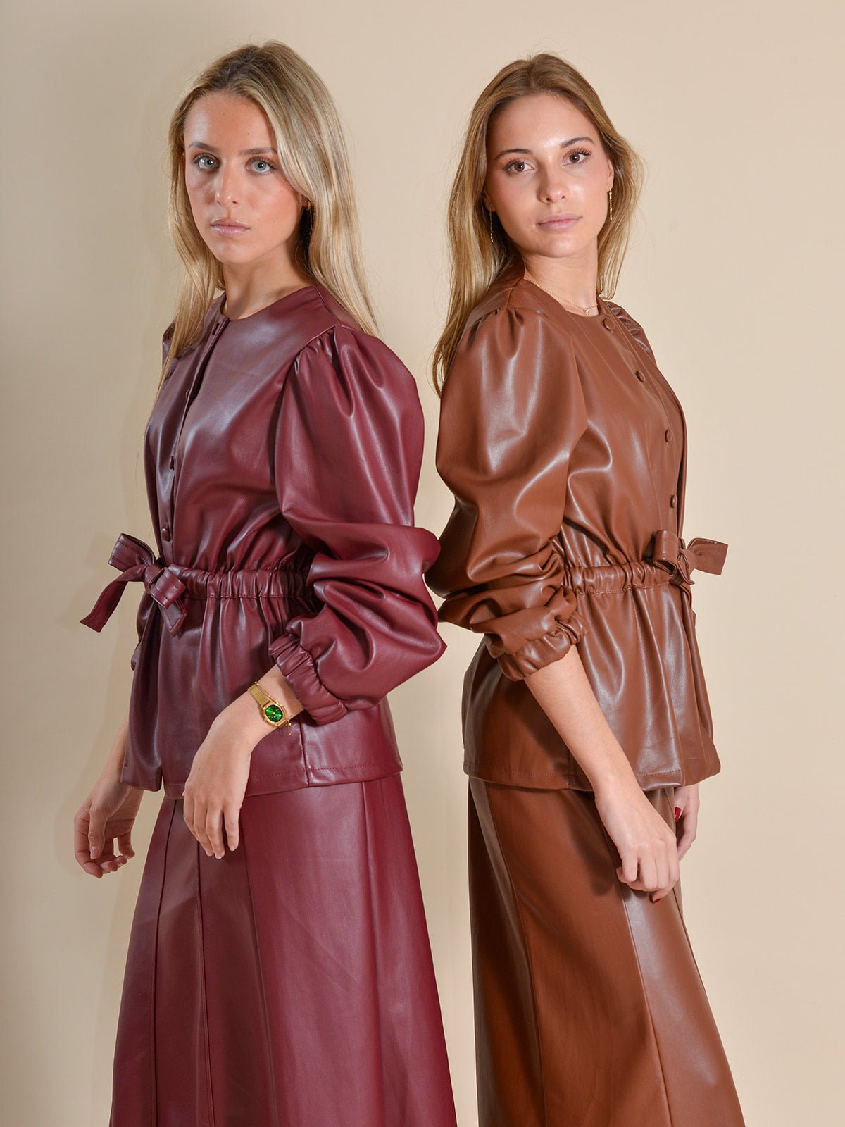 FALDA EFECTO PIEL GRANATE - ONCE28