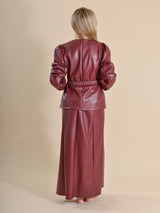 FALDA EFECTO PIEL GRANATE - ONCE28