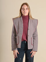 CHAQUETA PATA GALLO GRANATE - ONCE28