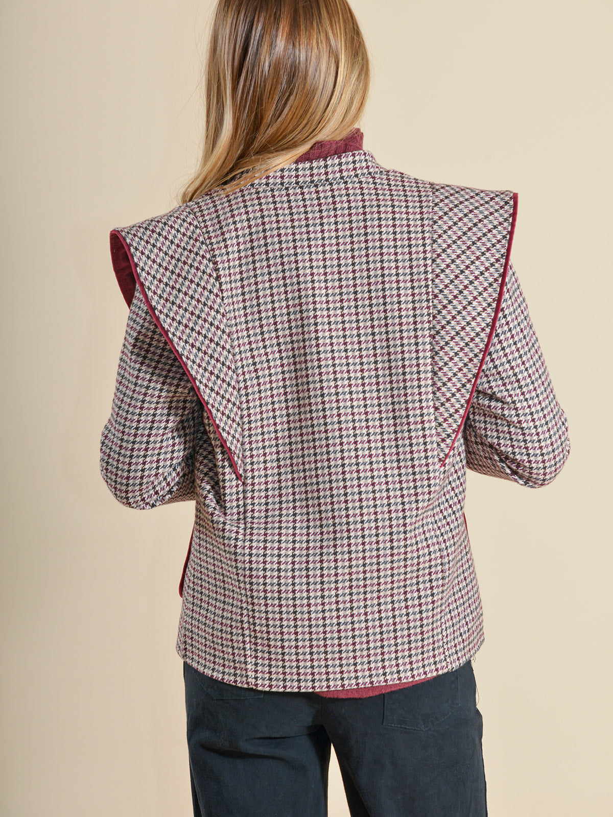 CHAQUETA PATA GALLO GRANATE - ONCE28