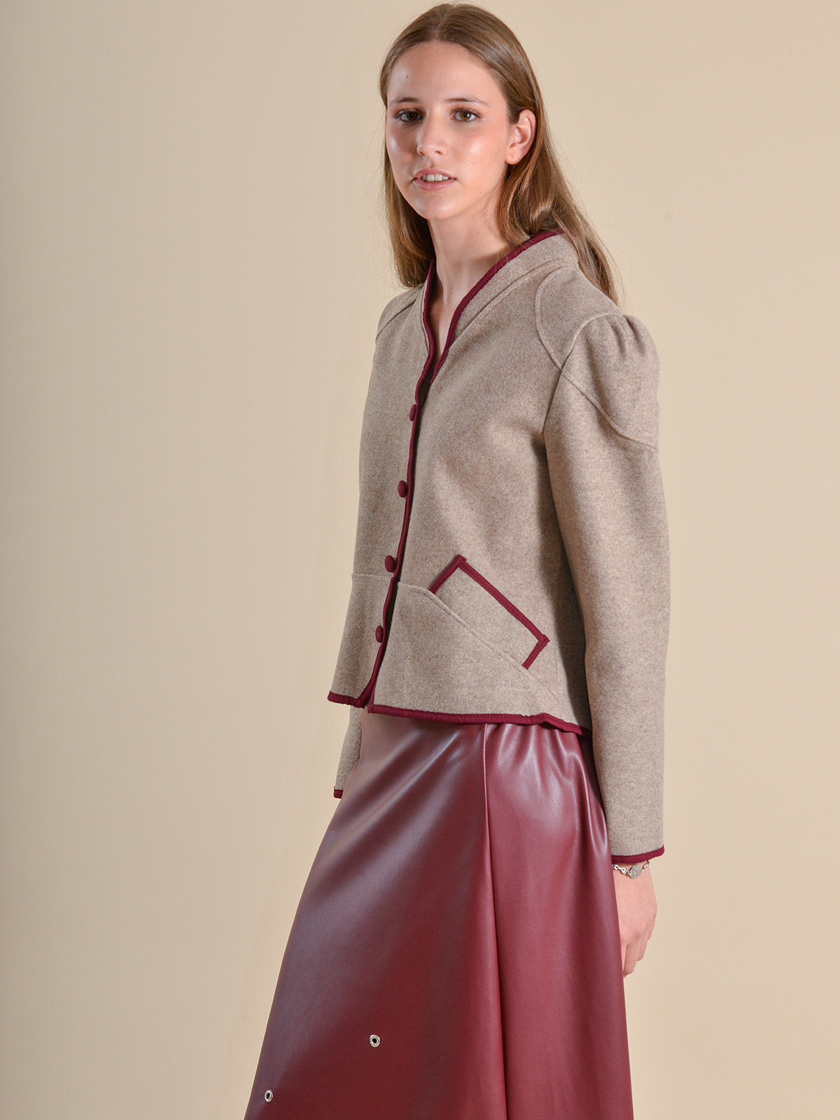 CHAQUETA PAÑO TAUPE - ONCE28