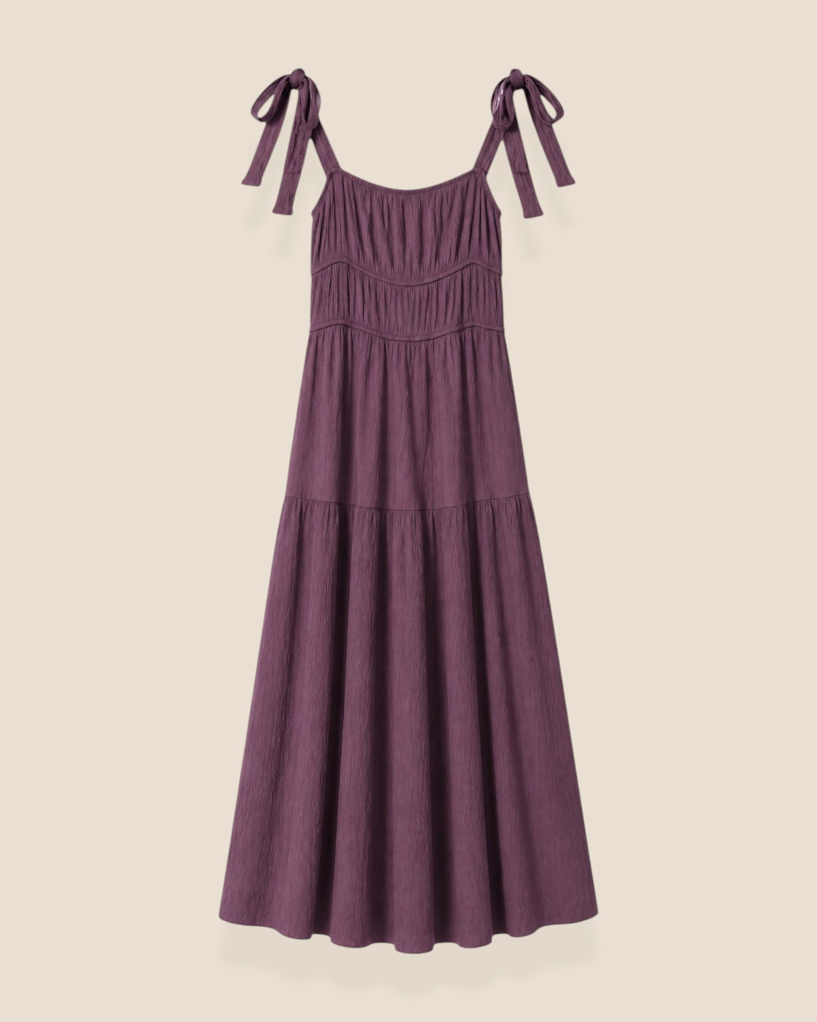 VESTIDO LISO BERENJENA  - ONCE28