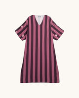 VESTIDO RAYAS GRANATE - ONCE28