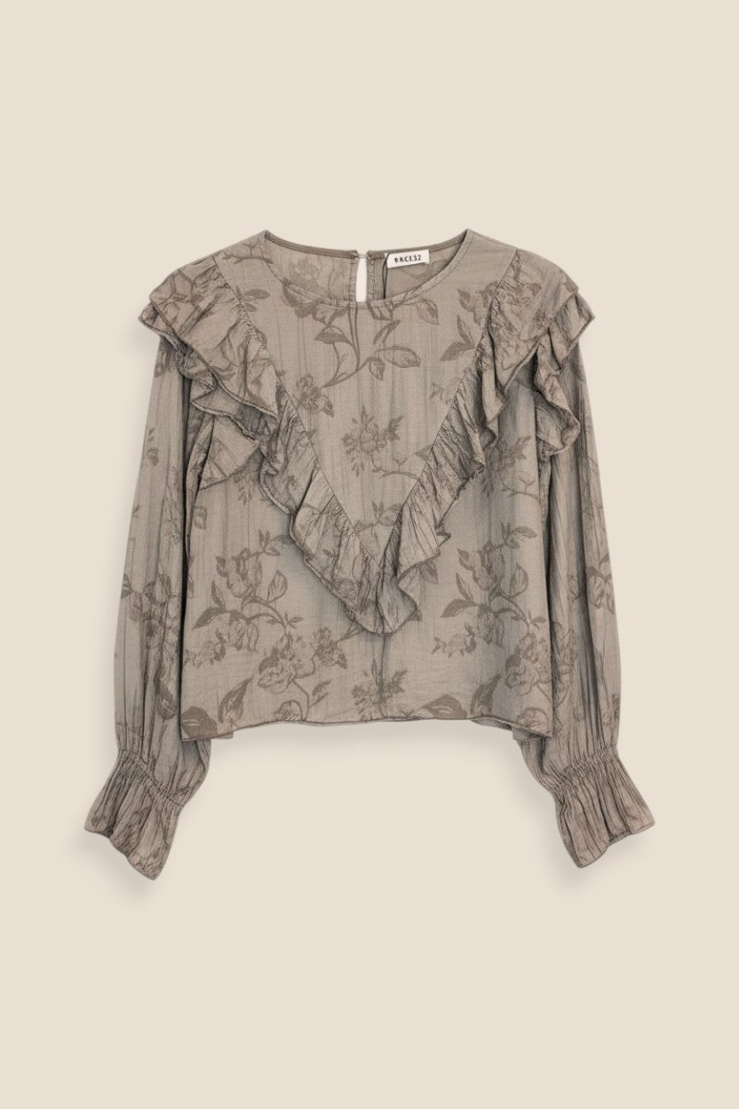 BLUSA BORDADA TAUPE - ONCE28