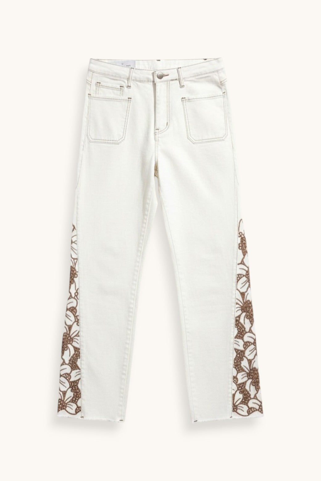 PANTALÓN FLORAL LATERAL - ONCE28