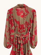 VESTIDO FLORES TAUPE - ONCE28