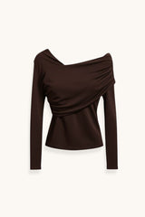 TOP ASIMÉTRICO MARRÓN - ONCE28