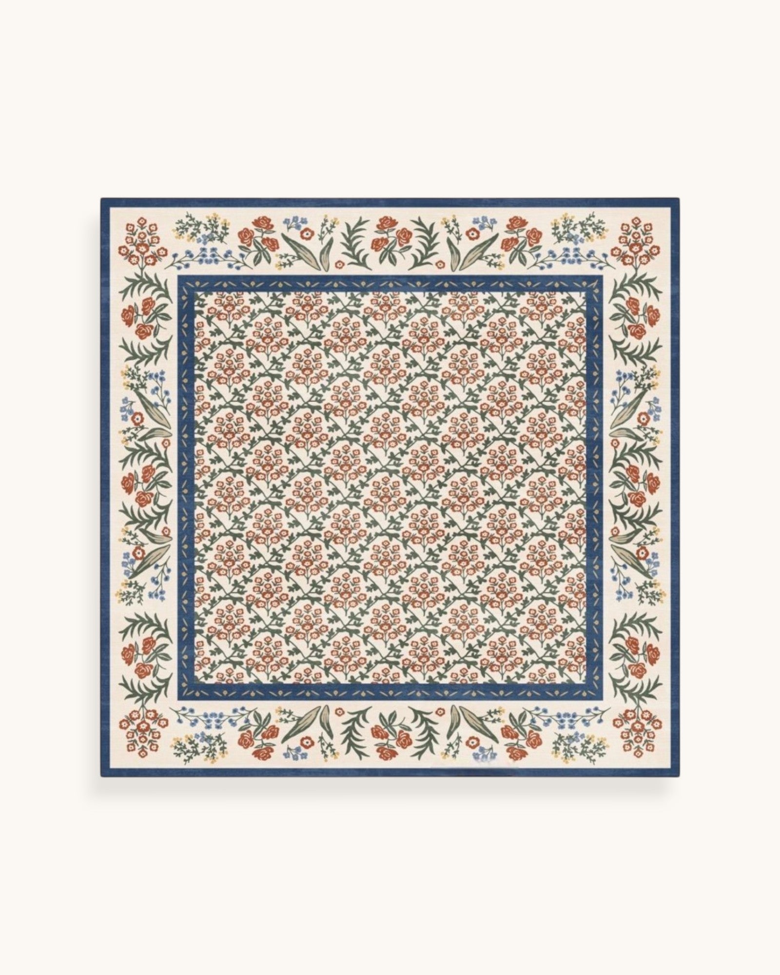 PAÑUELO FRANJA FLORES AZUL - ONCE28