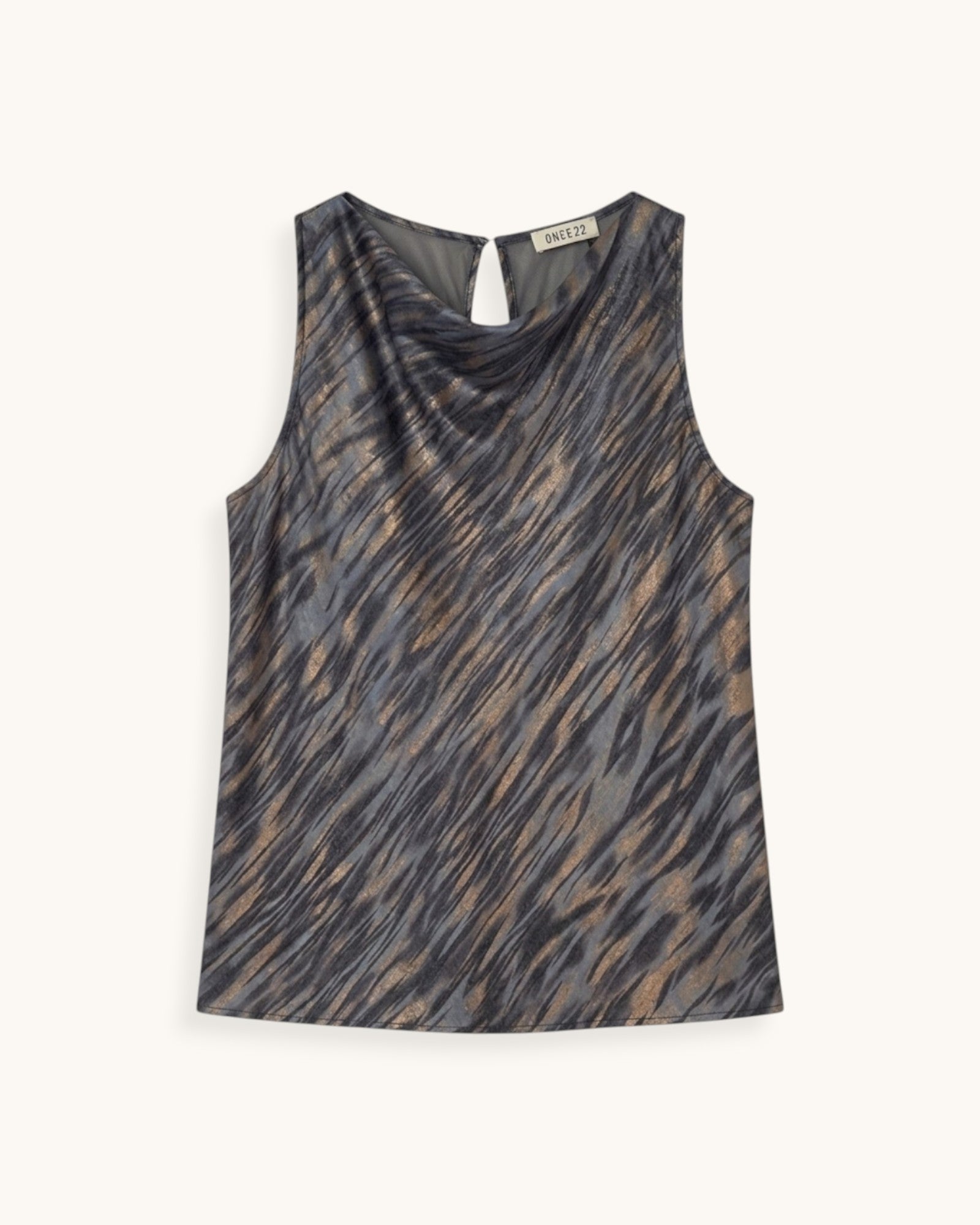 TOP RASO ESTAMPADO GRIS - ONCE28