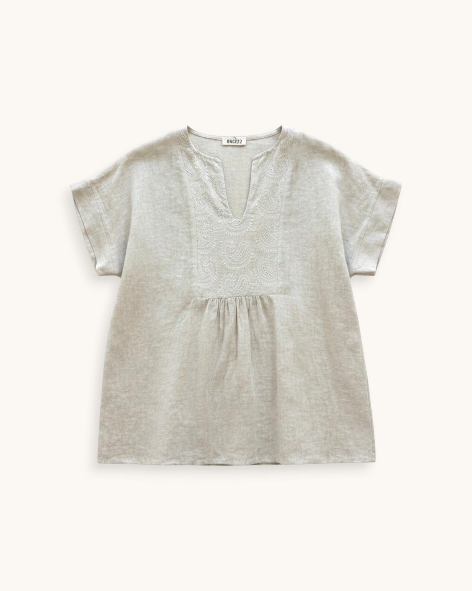 BLUSA BORDADA BEIGE - ONCE28
