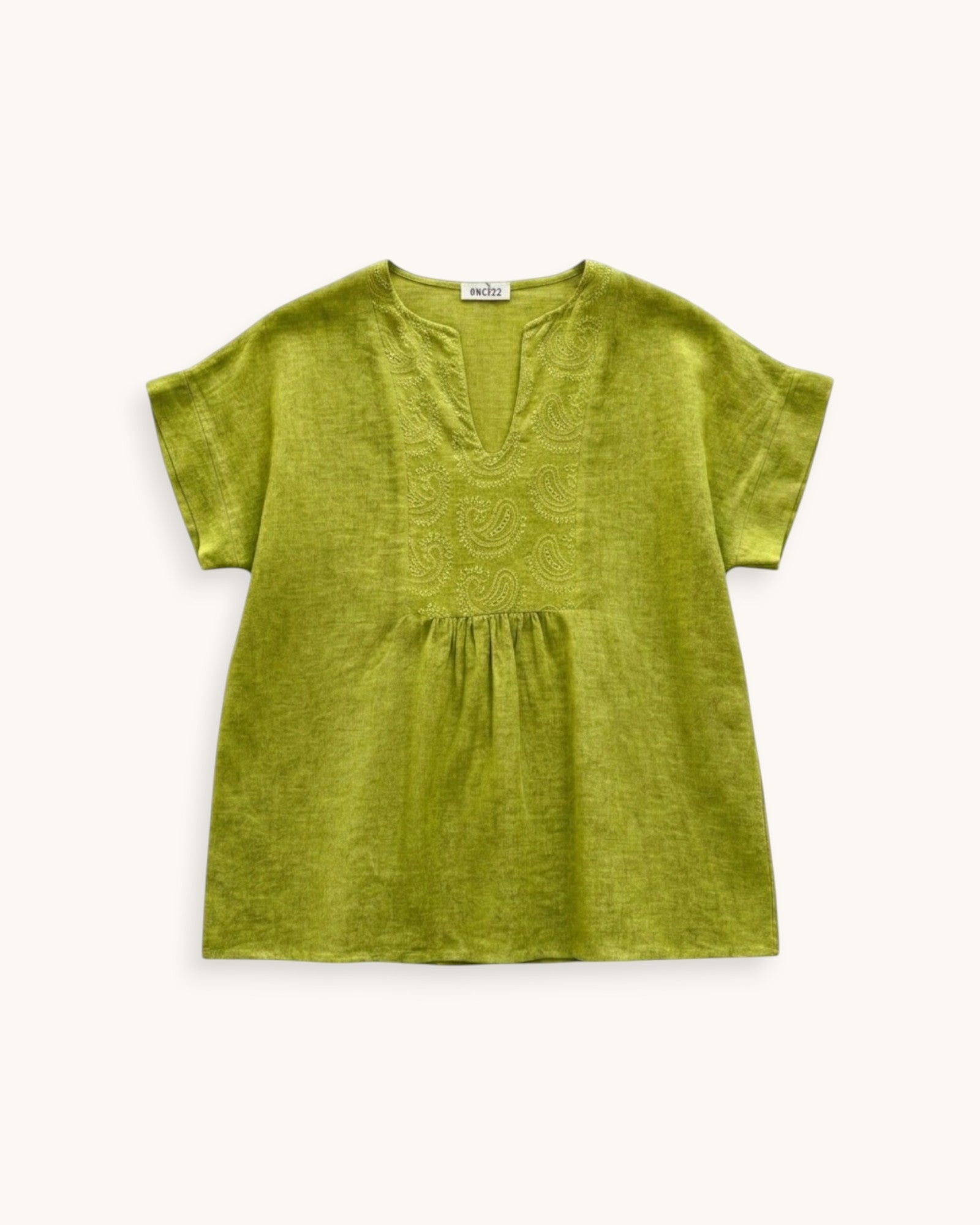 BLUSA BORDADA PISTACHO - ONCE28
