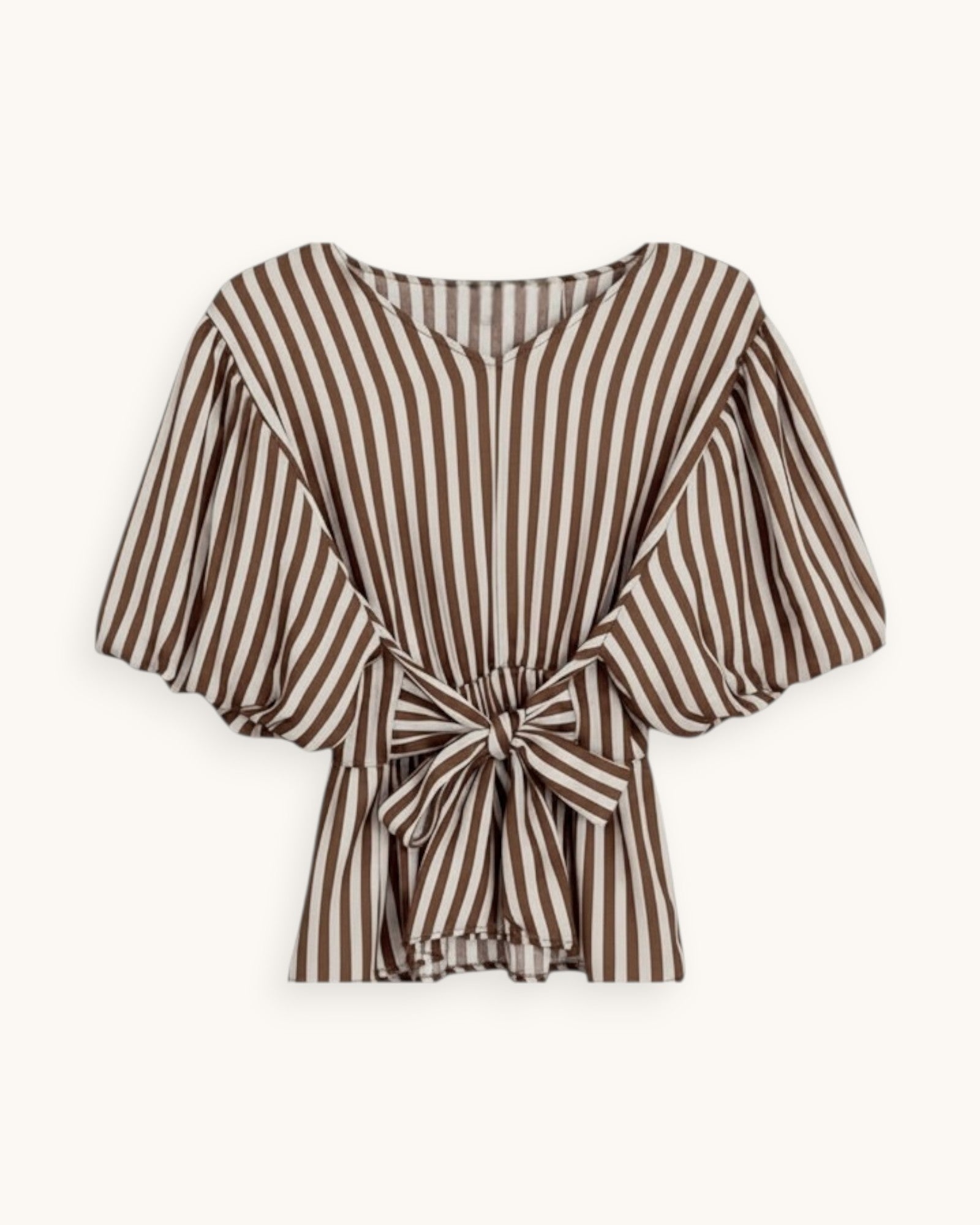 BLUSA RAYAS MARRÓN - ONCE28