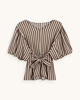BLUSA RAYAS MARRÓN - ONCE28