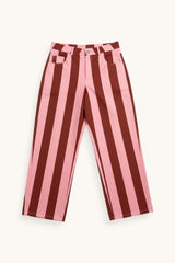 PANTALÓN GLOBO RAYAS ROSA - ONCE28