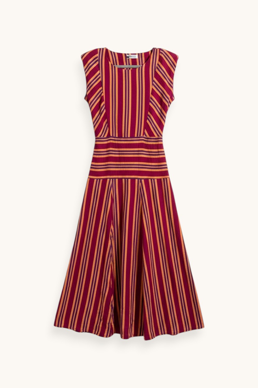 VESTIDO RAYAS NARANJA - ONCE28