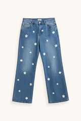 PANTALÓN FLORES AZUL - ONCE28