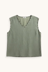 TOP CUELLO V TACHAS  - ONCE28