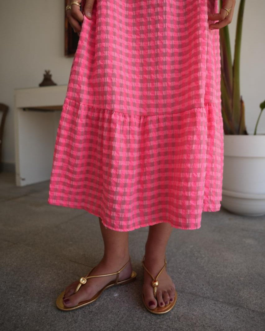 VESTIDO BABERO FUCSIA - ONCE28
