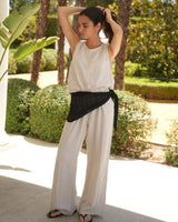 PANTALÓN RAYA DIPLOMÁTICA BLANCO - ONCE28