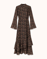 VESTIDO FLORES MARRÓN