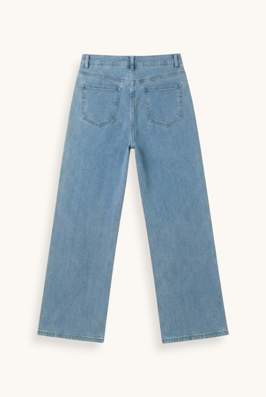 PANTALÓN RECTO BORDADO BAJO - ONCE28