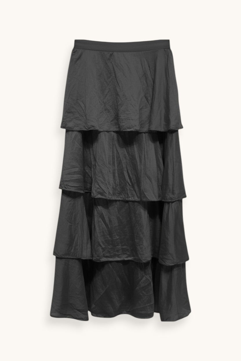 FALDA GASA VOLANTES GRIS- ONCE28