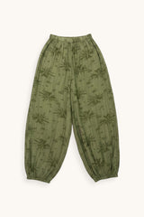 PANTALÓN BOMBACHO BORDADO VERDE - ONCE28