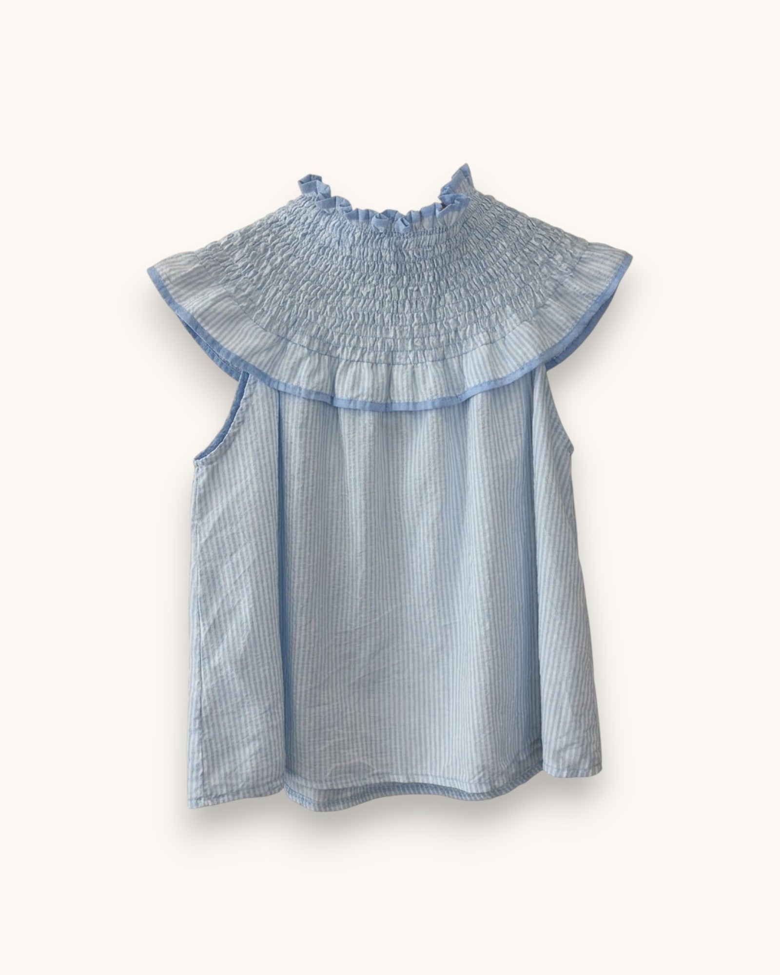 BLUSA CUELLO BABERO AZUL - ONCE28