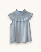 BLUSA CUELLO BABERO AZUL - ONCE28