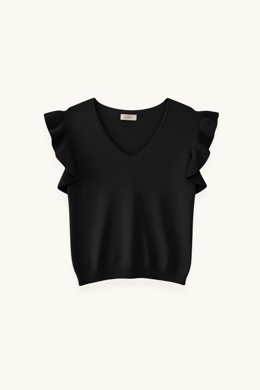 TOP VOLANTES NEGRO - ONCE28