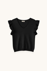 TOP VOLANTES NEGRO - ONCE28