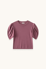 CAMISETA MANGA ABULLONADA ROSA - ONCE28