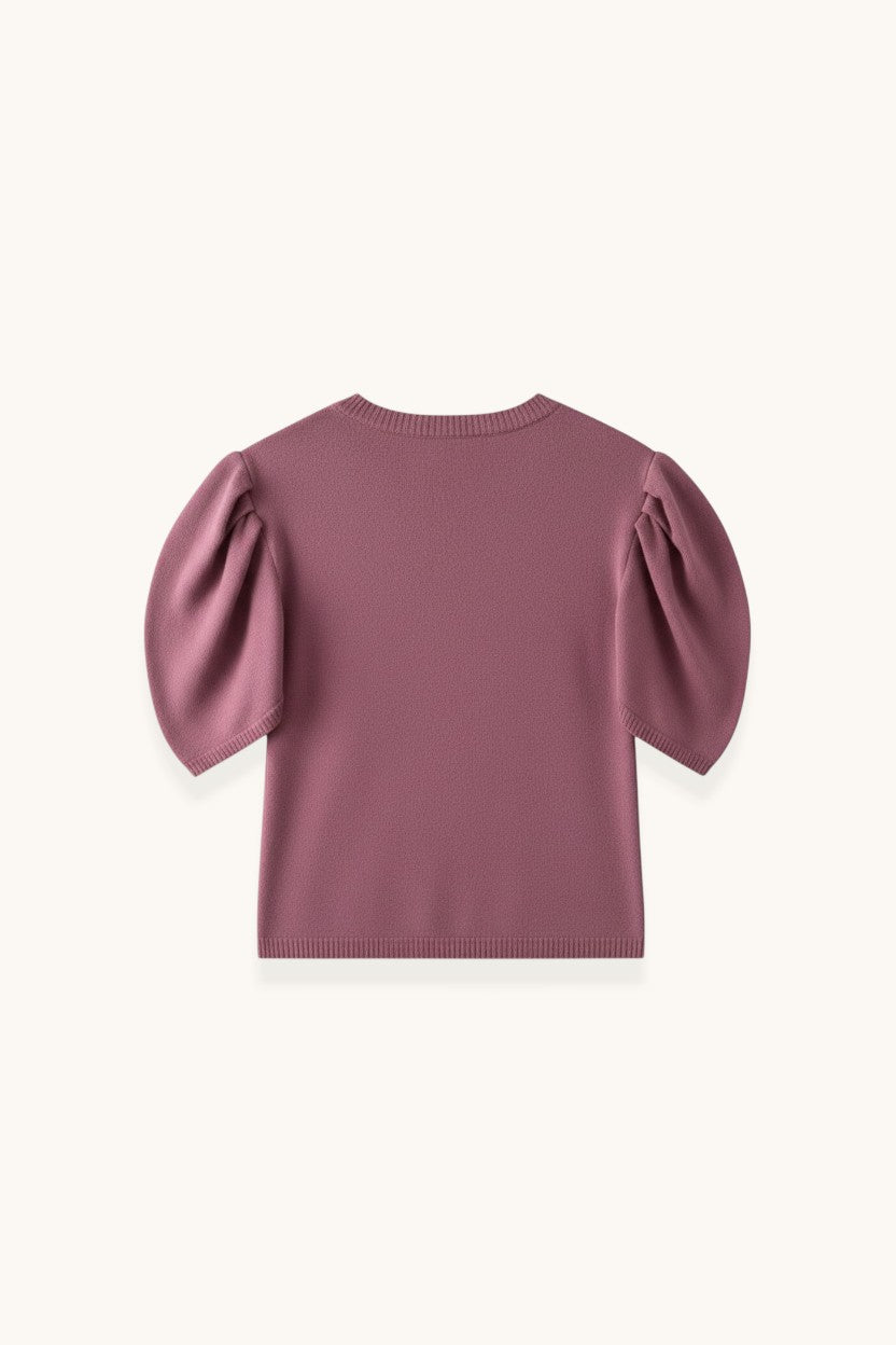 CAMISETA MANGA ABULLONADA ROSA - ONCE28