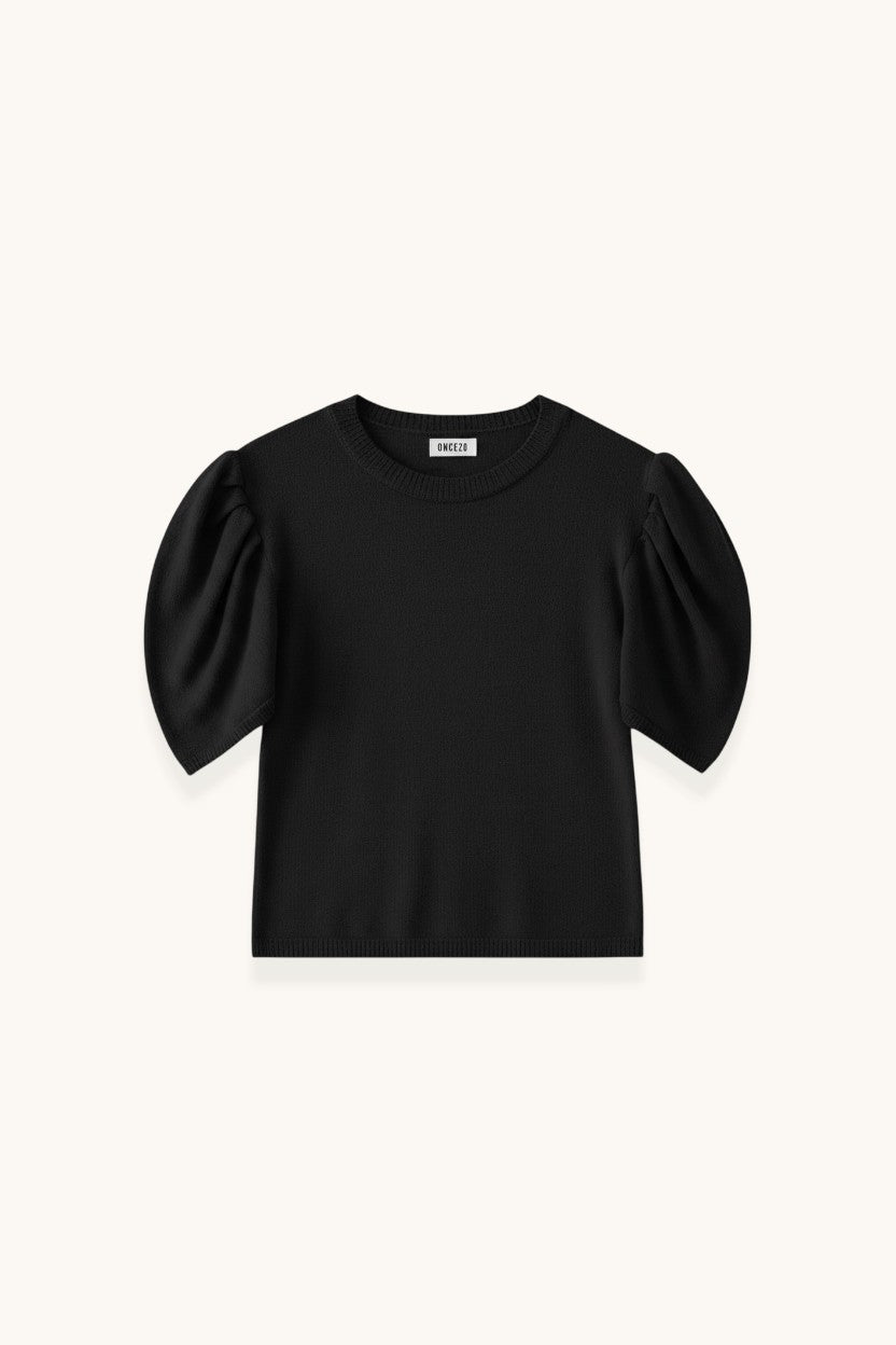 CAMISETA MANGA ABULLONADA NEGRA - ONCE28