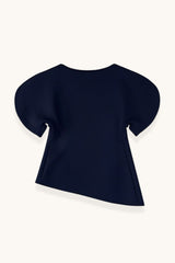 CAMISETA ASIMÉTRICA AZUL MARINO - ONCE28